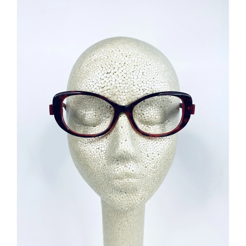Kate Spade NY Red Tortoise Oval Lucite Glasses Bowtie Temples Chandra 53 17 135